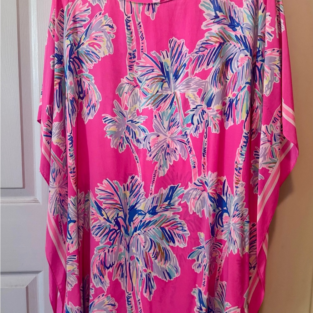 Tropical Pink Palm Print Dress